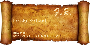 Földy Roland névjegykártya